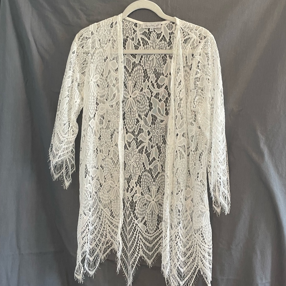 White Boho Chic  Lace Kimmo  Small